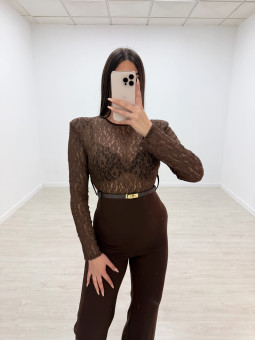 MONO DUO ENCAJE MARRÓN